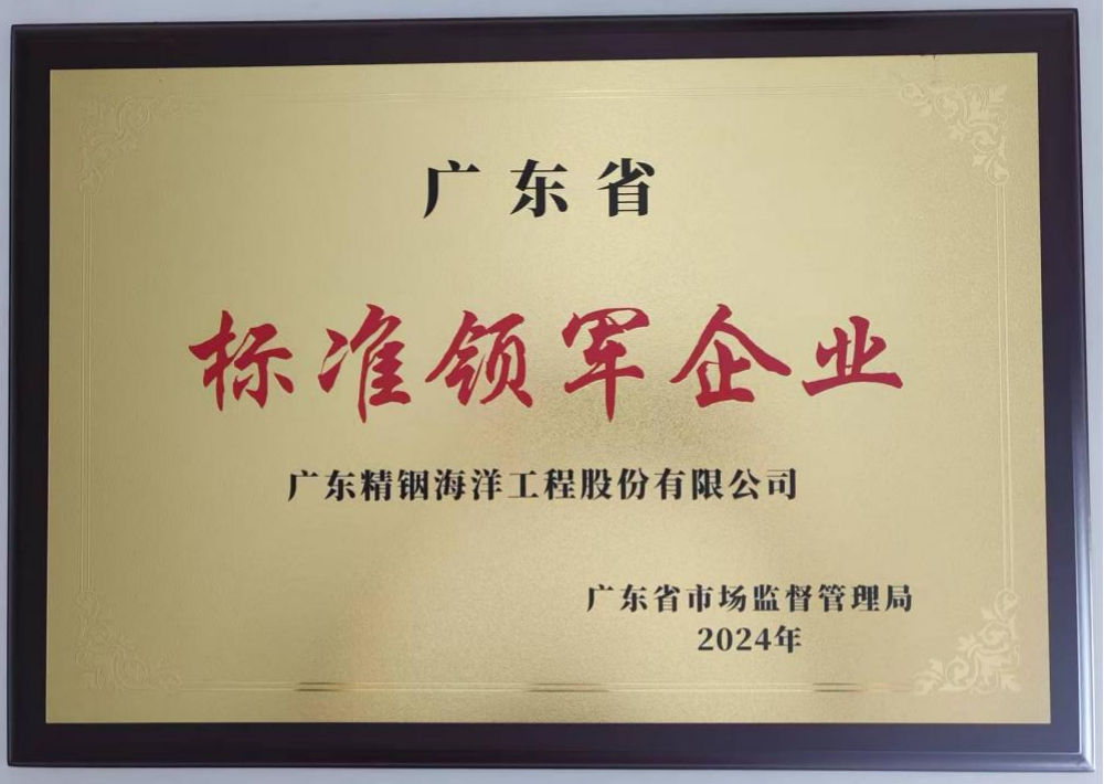 全省首批！精銦海工獲評(píng)“廣東省標(biāo)準(zhǔn)領(lǐng)軍企業(yè)”榮譽(yù)稱號(hào)